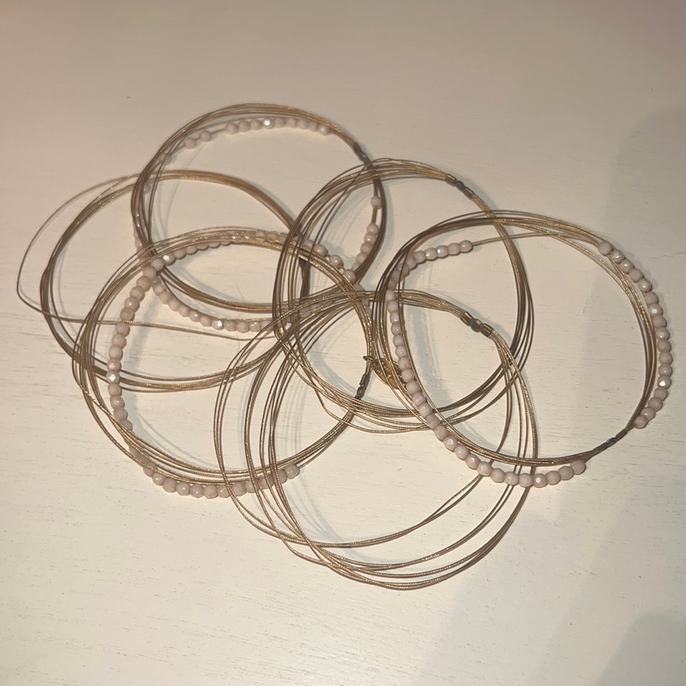 Gold wire w/ beads bracelets